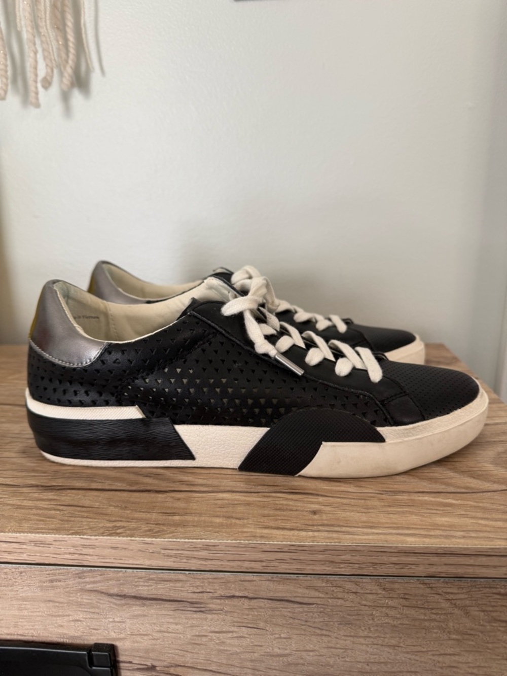 Dolce Vita Zina Black and White Sneakers 7.5